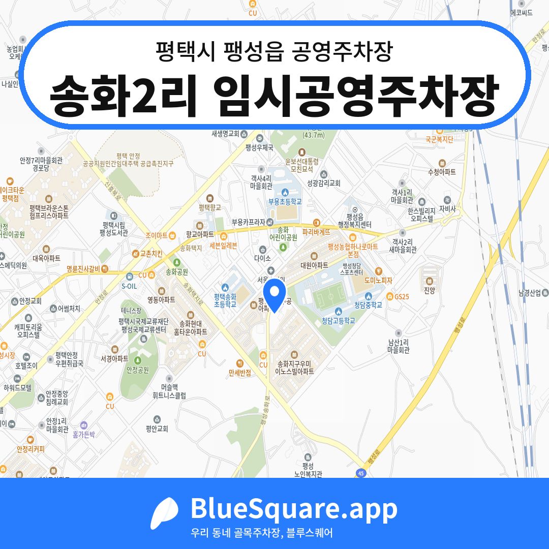 송화2리 임시공영주차장 위치 지도 — 경기 평택시 팽성읍 | 블루스퀘어 주차