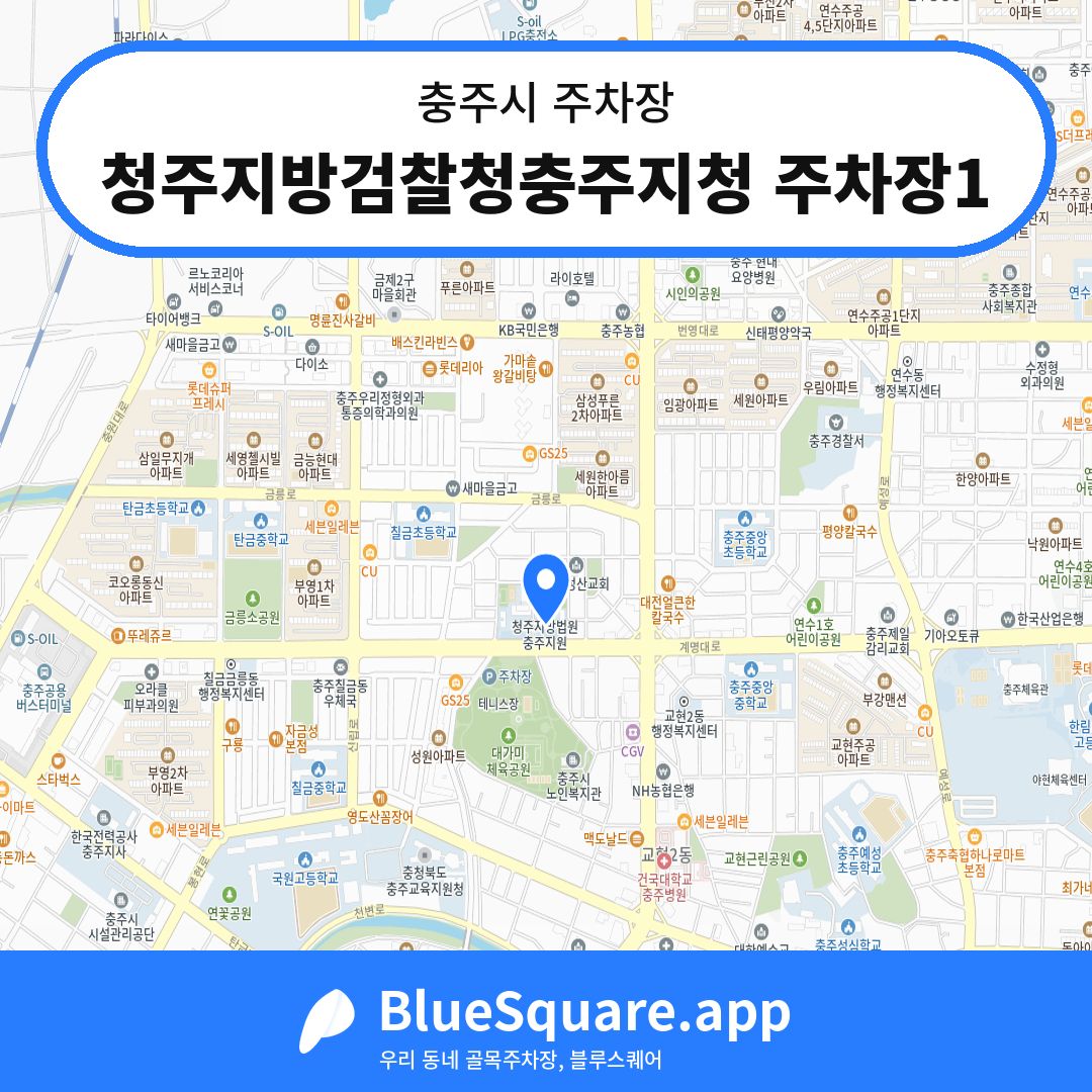 청주지방검찰청충주지청 주차장1 위치 지도 — 충북 충주시 | 블루스퀘어 주차