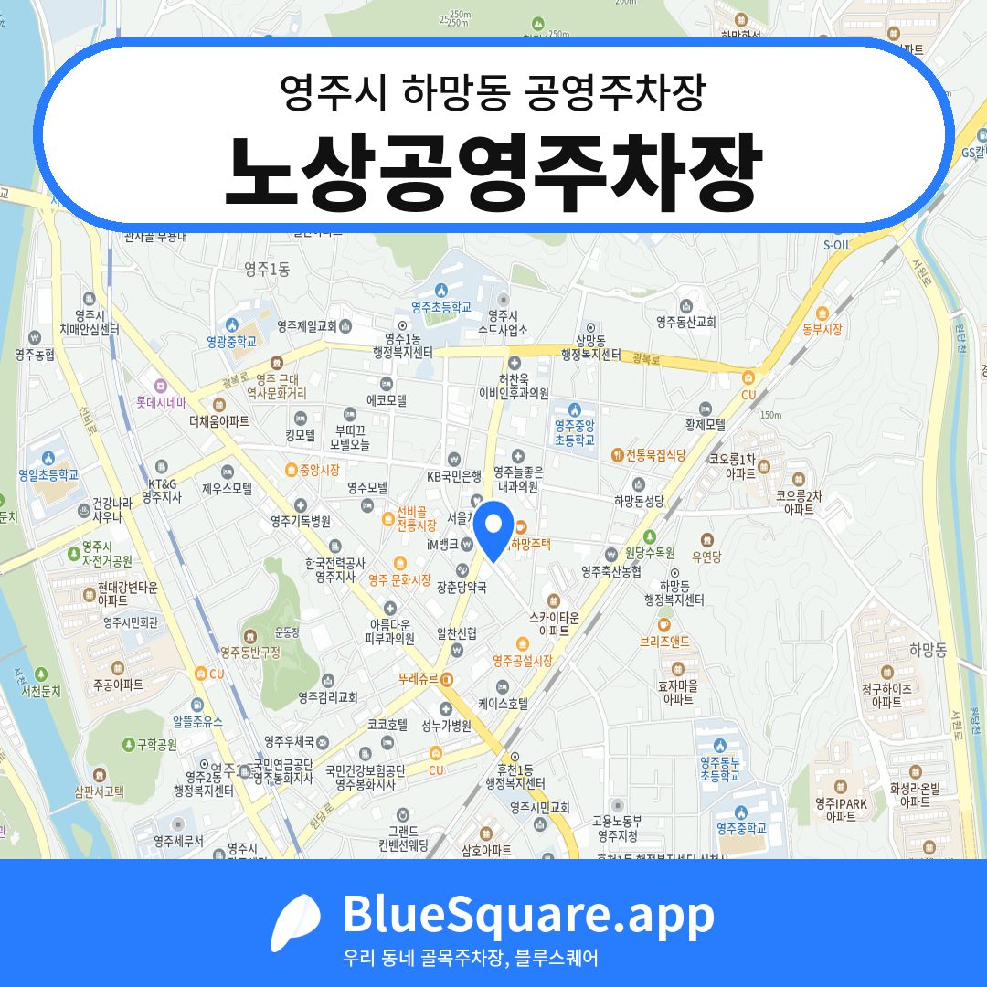 노상공영주차장 위치 지도 — 경북 영주시 하망동 | 블루스퀘어 주차