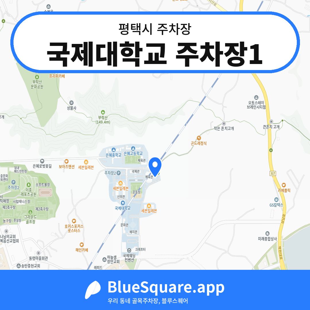 국제대학교 주차장1 위치 지도 — 경기 평택시 | 블루스퀘어 주차