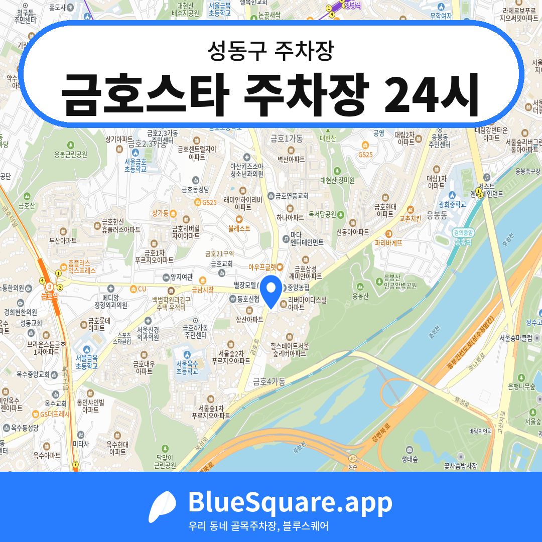 금호스타 주차장 24시 위치 지도 — 서울 성동구 | 블루스퀘어 주차