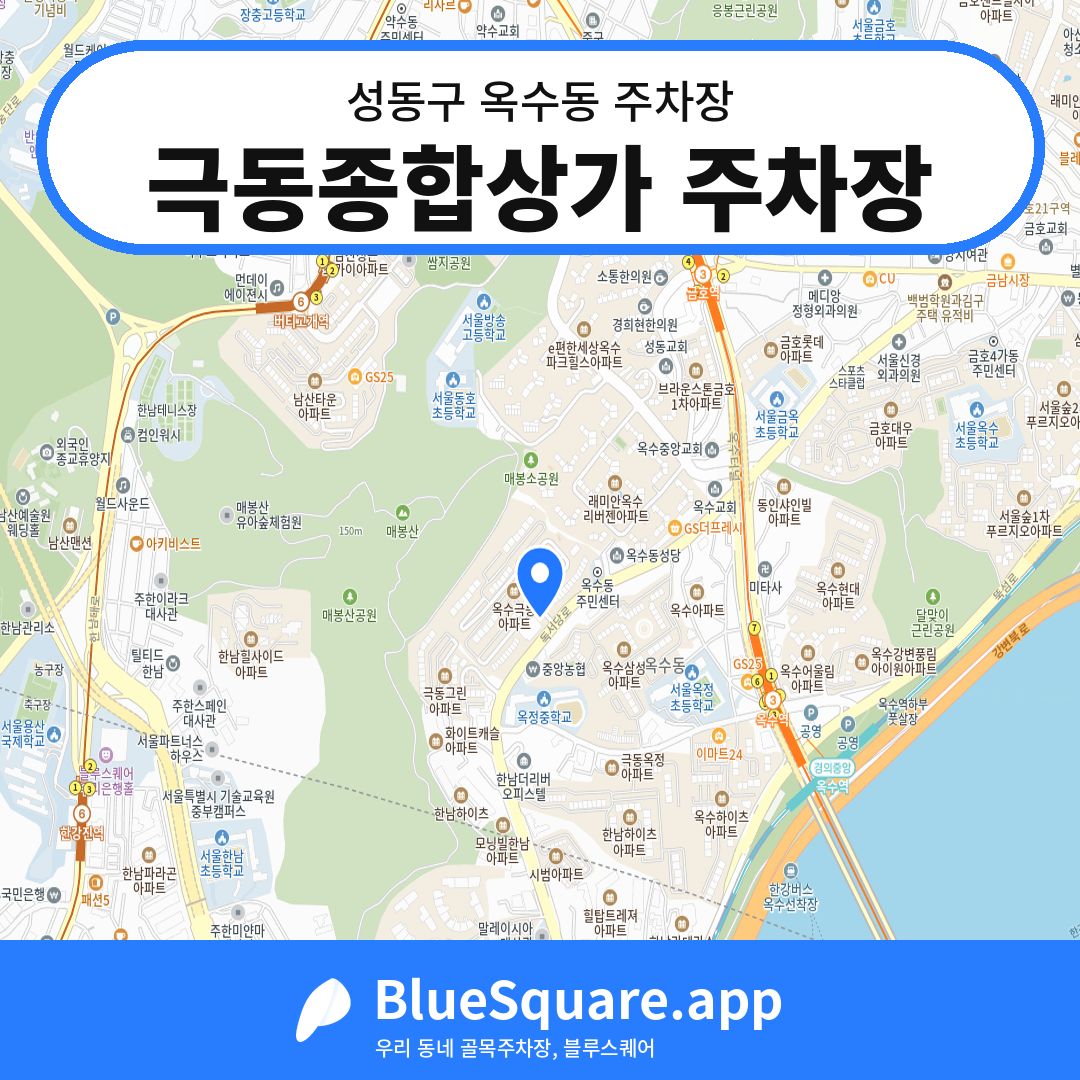 극동종합상가 주차장 위치 지도 — 서울 성동구 옥수동 | 블루스퀘어 주차
