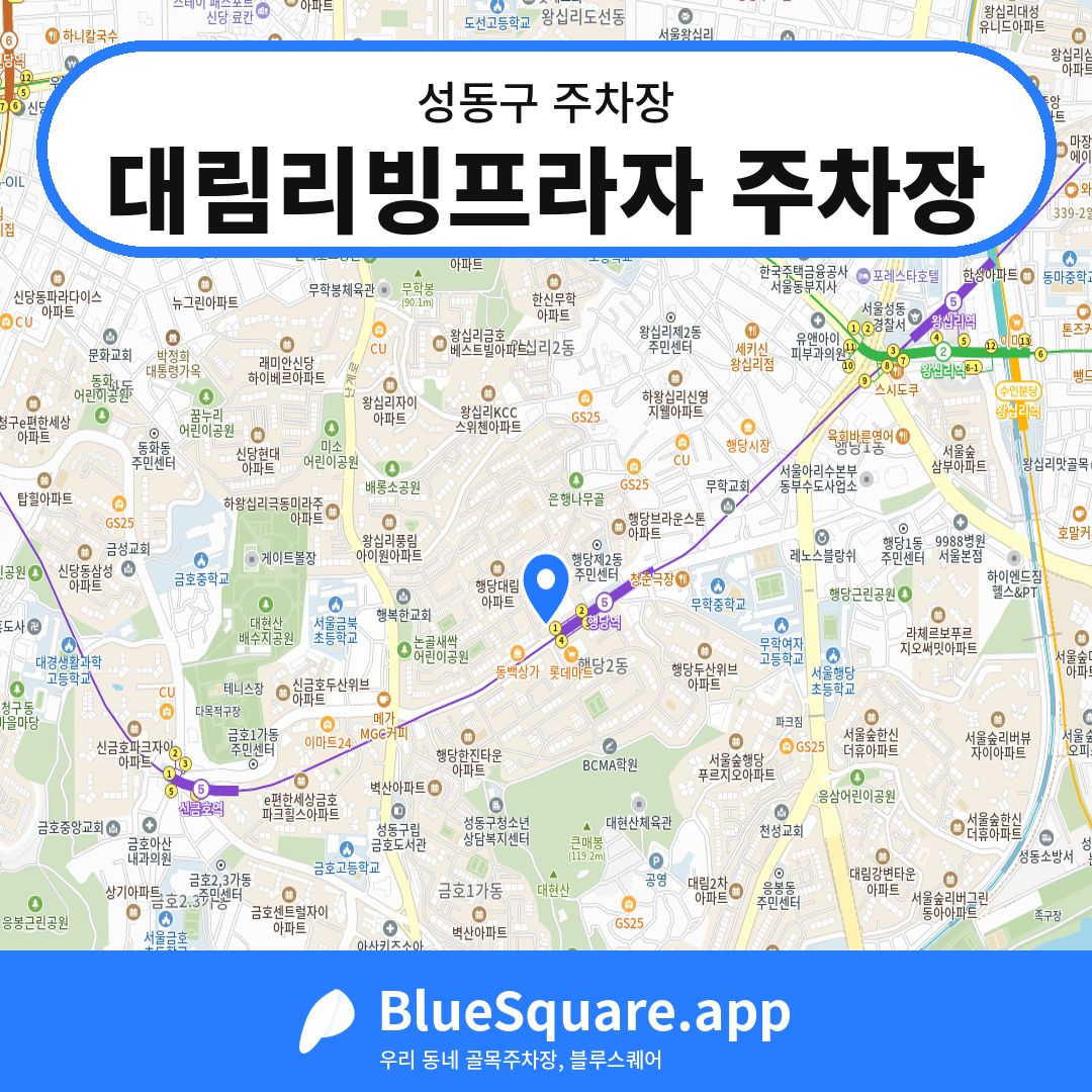 대림리빙프라자 주차장 위치 지도 — 서울 성동구 | 블루스퀘어 주차