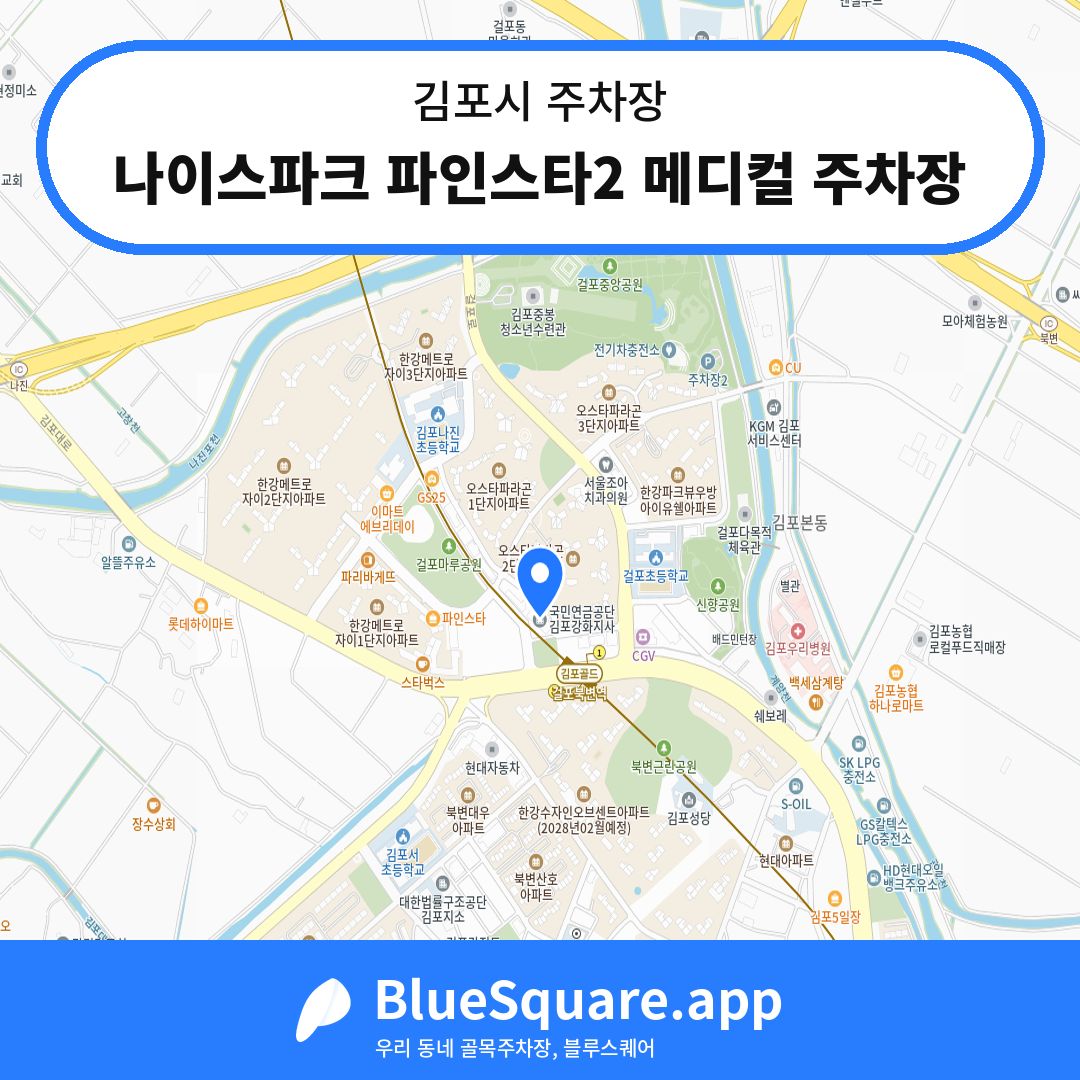 나이스파크 파인스타2 메디컬 주차장 위치 지도 — 경기 김포시 | 블루스퀘어 주차