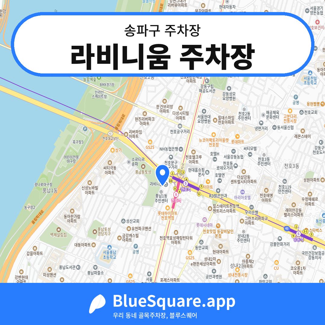 라비니움 주차장 위치 지도 — 서울 송파구 | 블루스퀘어 주차