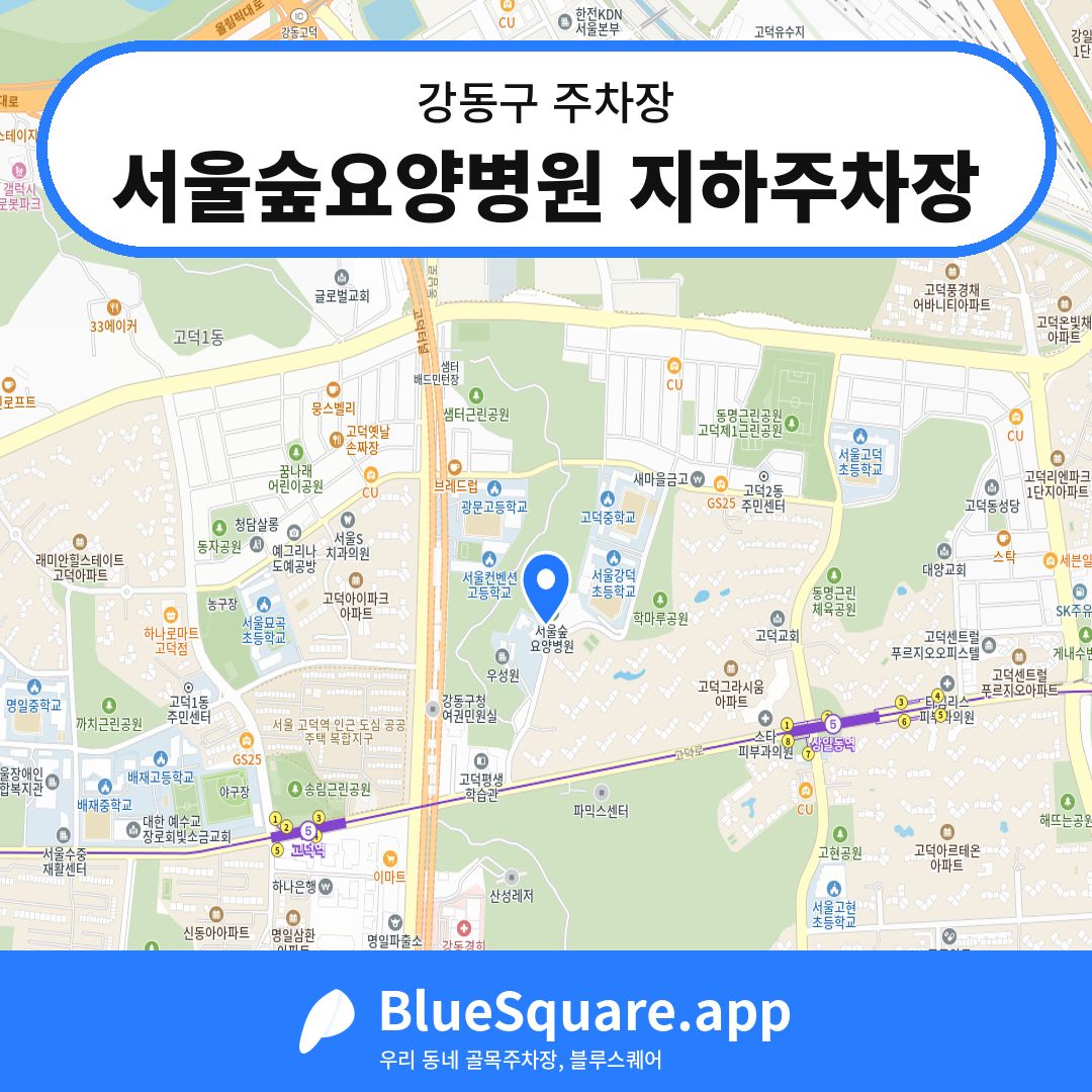 서울숲요양병원 지하주차장 위치 지도 — 서울 강동구 | 블루스퀘어 주차