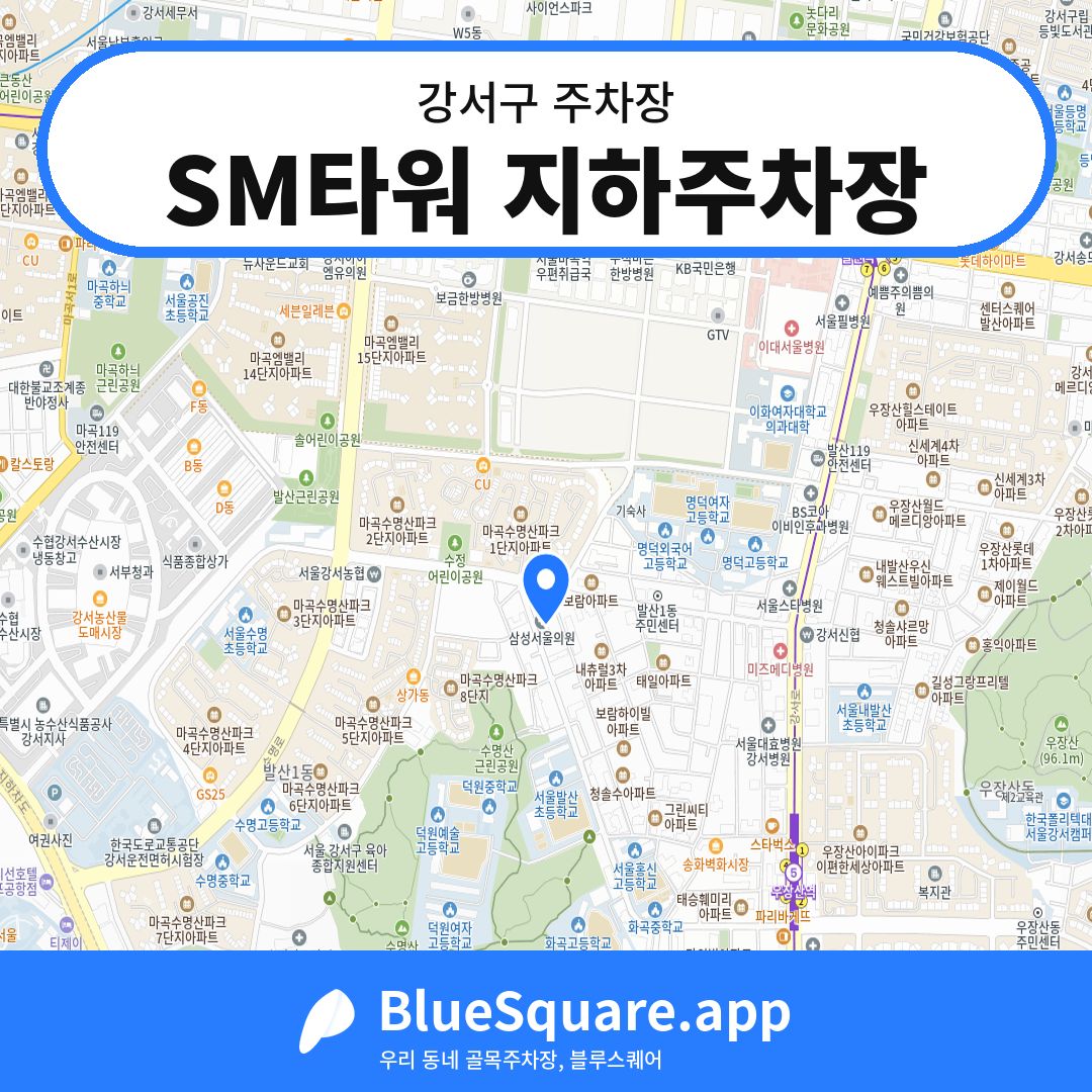 SM타워 지하주차장 위치 지도 — 서울 강서구 | 블루스퀘어 주차