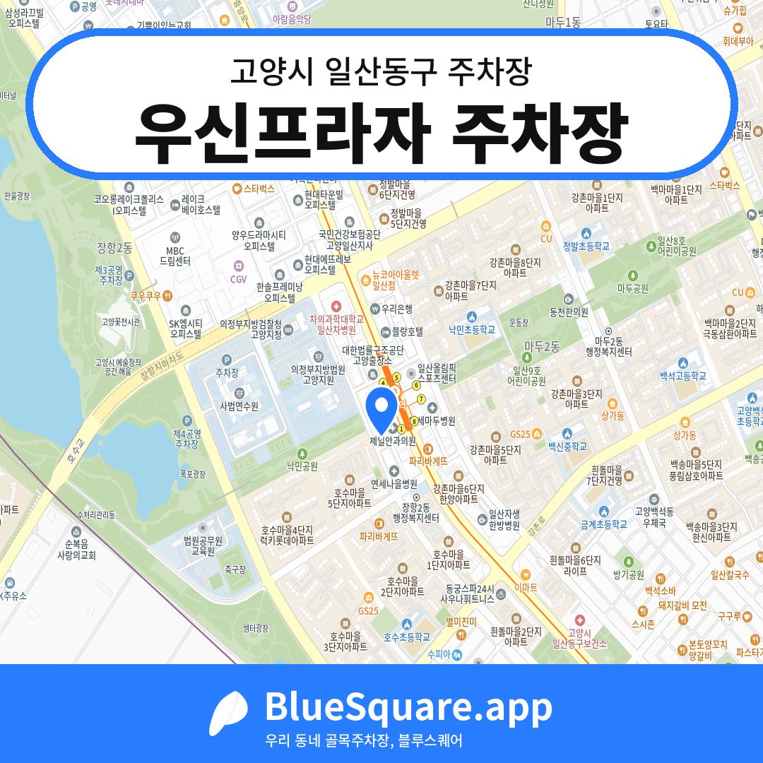 우신프라자 주차장 위치 지도 — 경기 고양시 일산동구 | 블루스퀘어 주차