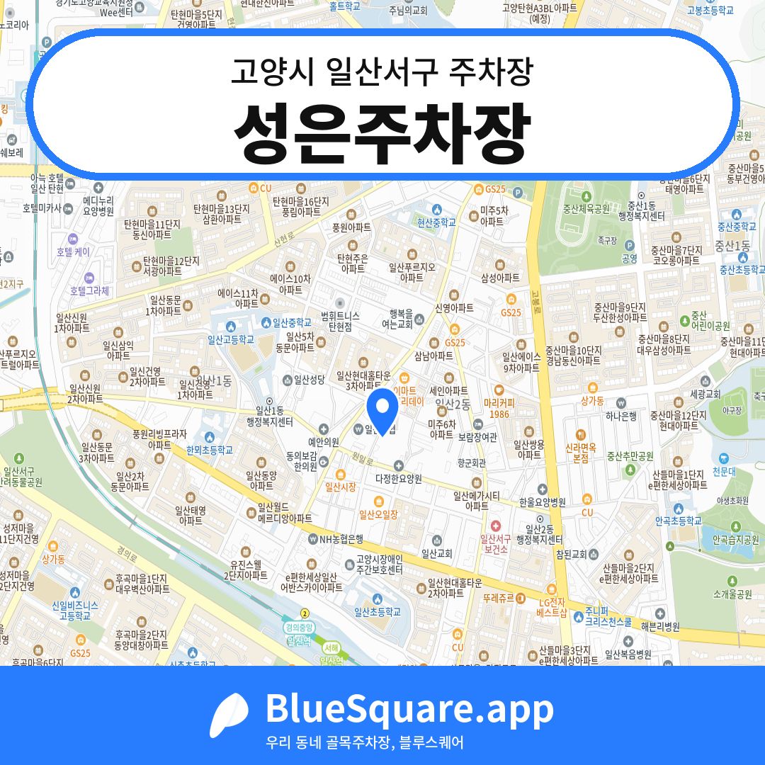 성은주차장 위치 지도 — 경기 고양시 일산서구 | 블루스퀘어 주차