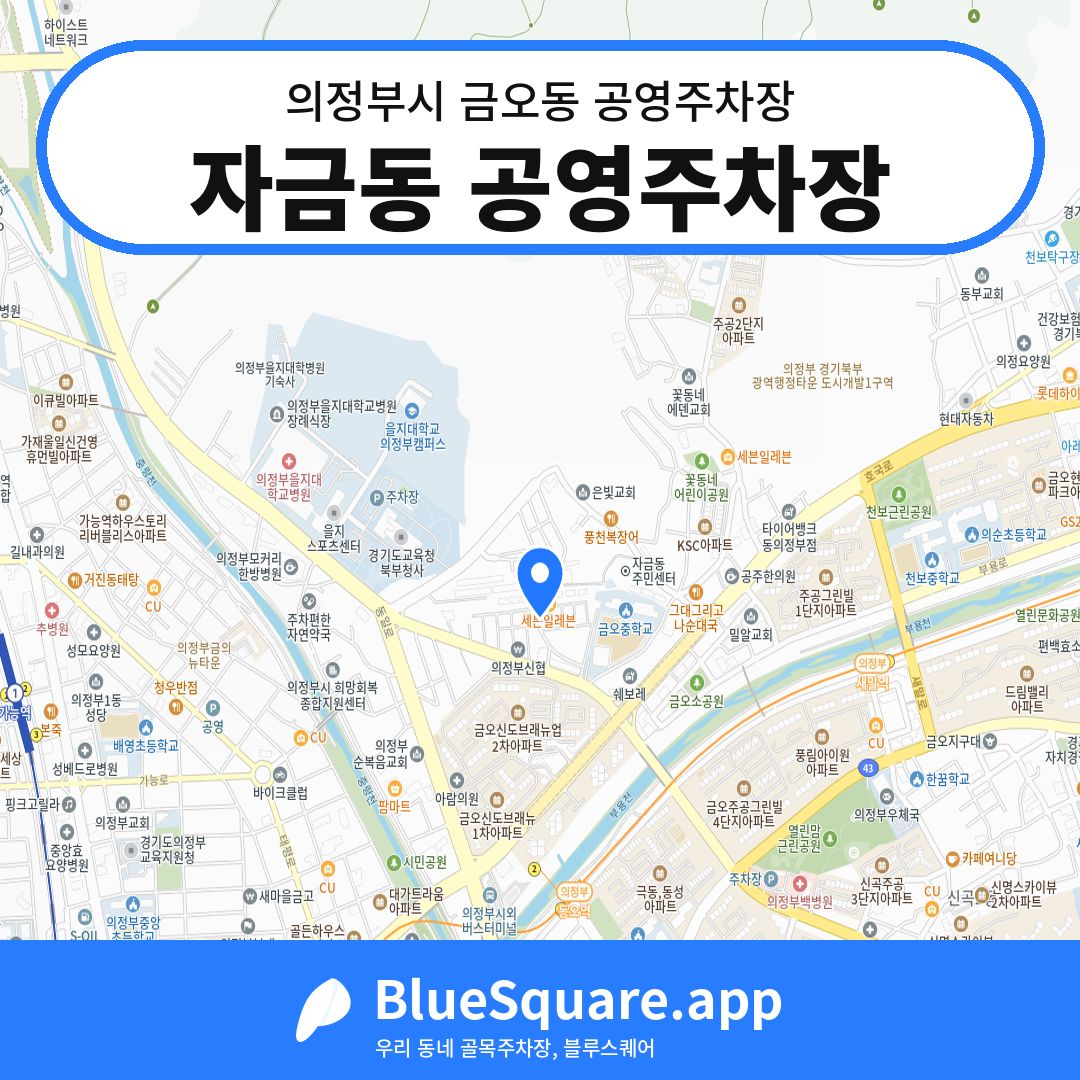 자금동 공영주차장 위치 지도 — 경기 의정부시 금오동 | 블루스퀘어 주차