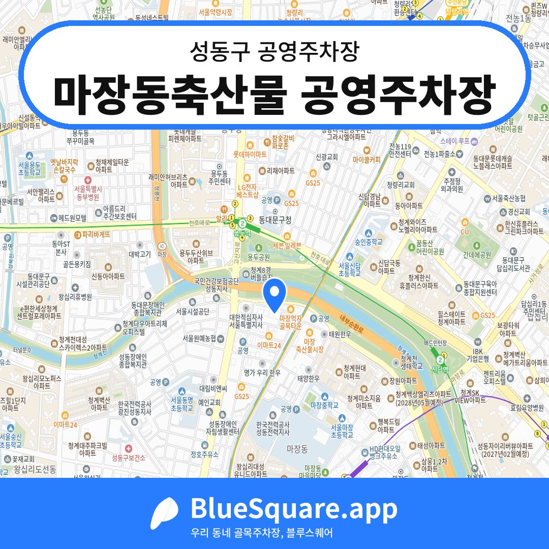 마장동축산물 공영주차장 위치 지도 — 서울 성동구 | 블루스퀘어 주차