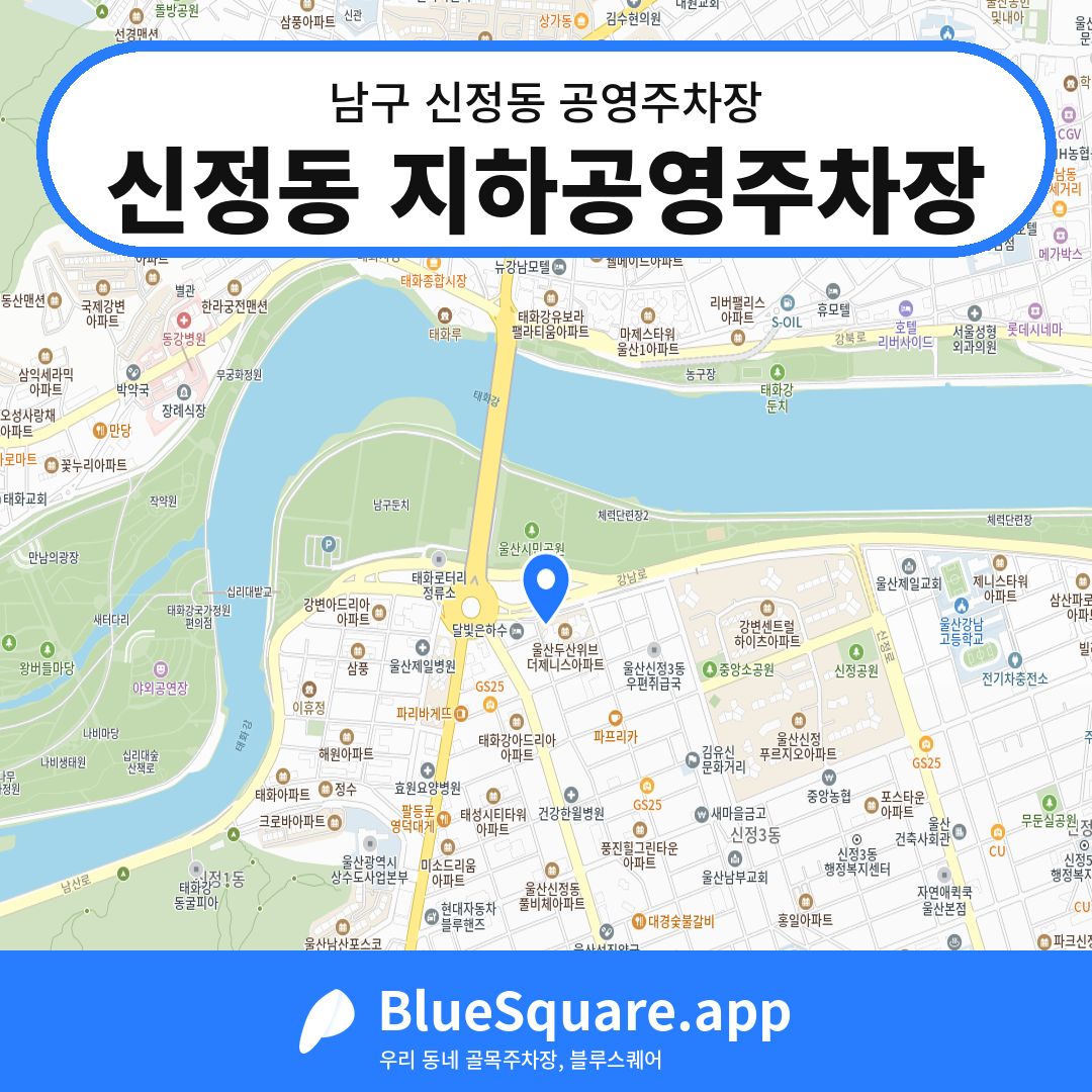 신정동 지하공영주차장 위치 지도 — 울산 남구 신정동 | 블루스퀘어 주차