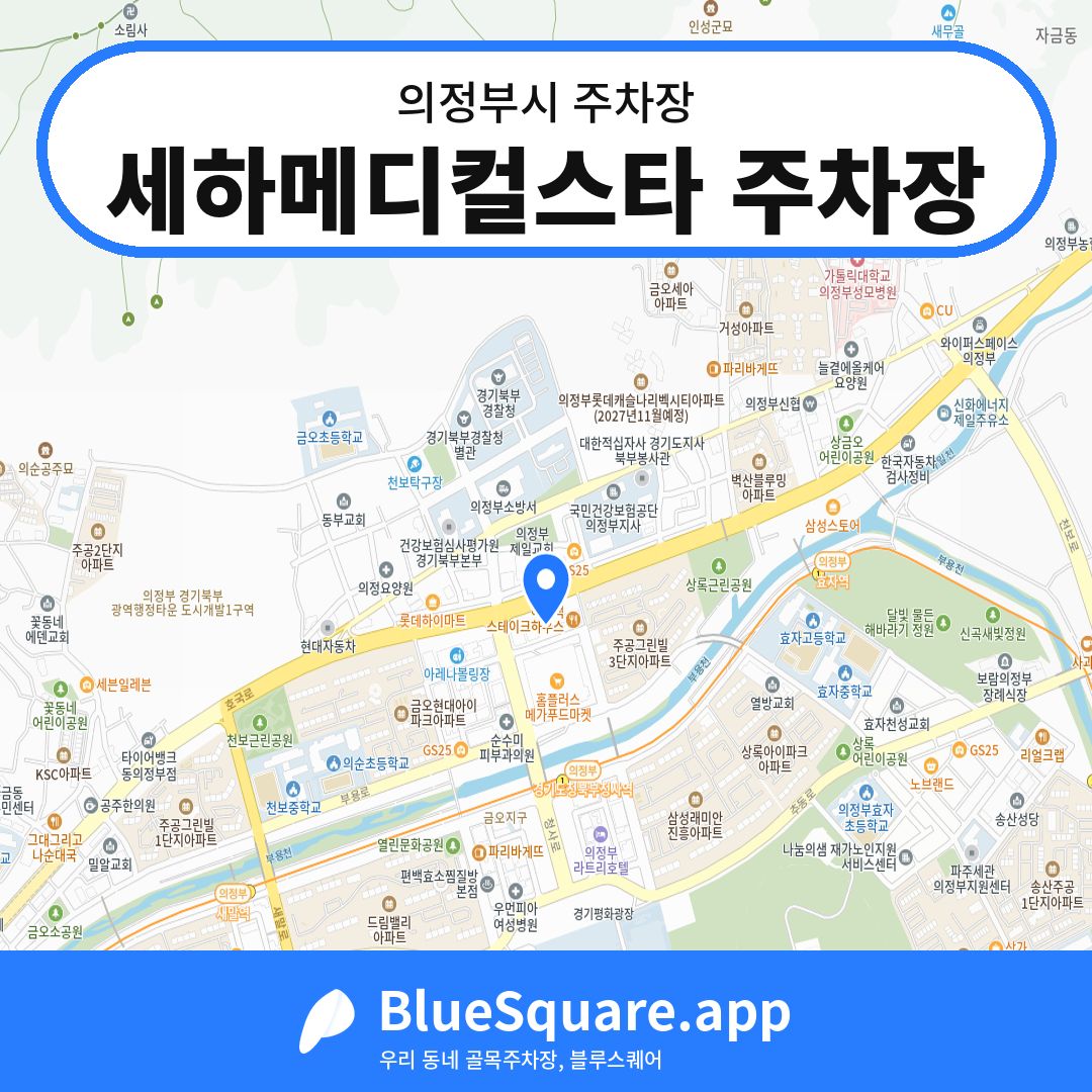 세하메디컬스타 주차장 위치 지도 — 경기 의정부시 | 블루스퀘어 주차
