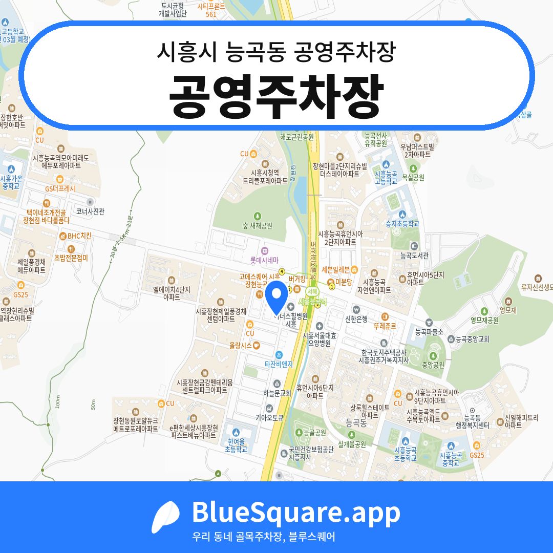 공영주차장 위치 지도 — 경기 시흥시 능곡동 | 블루스퀘어 주차