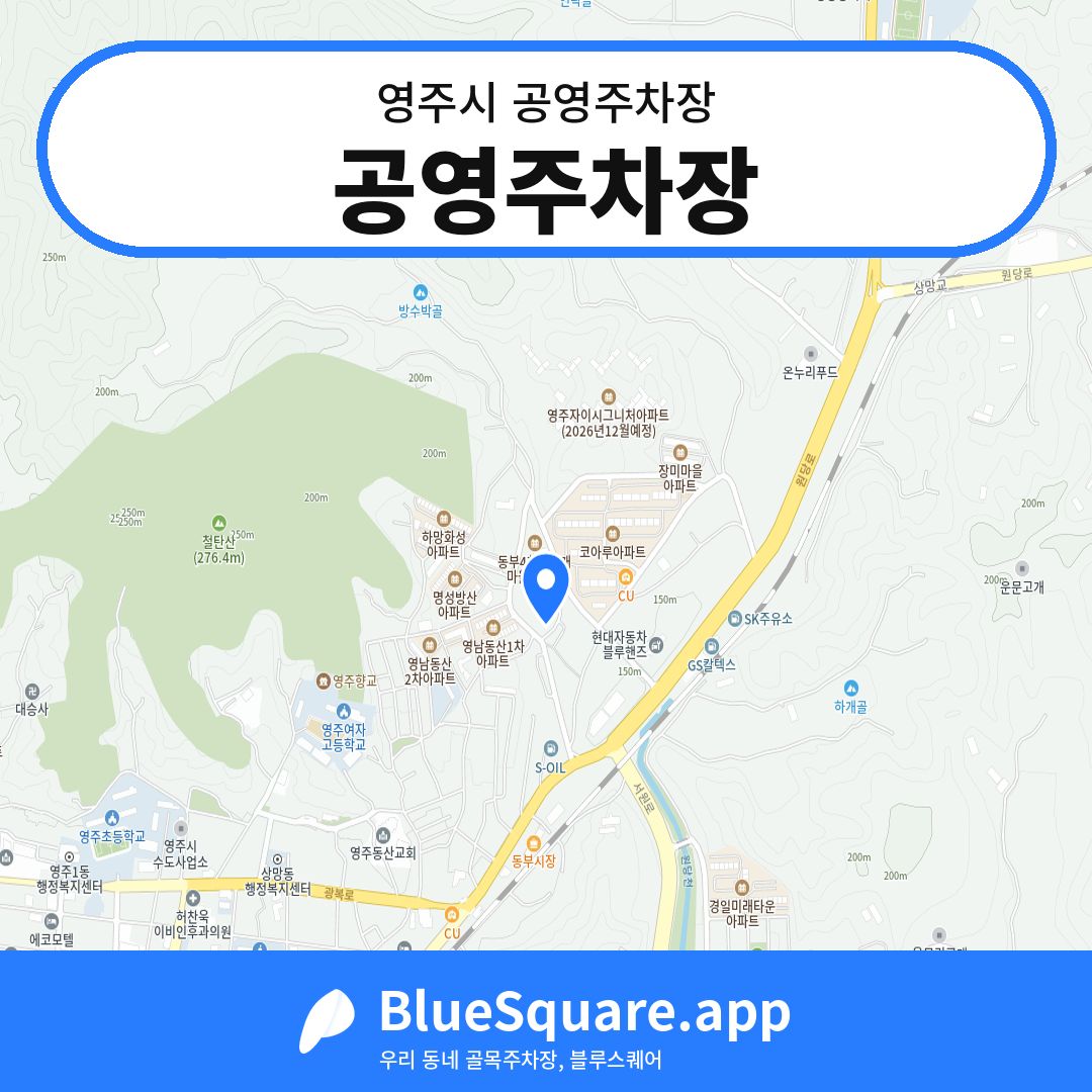 공영주차장 위치 지도 — 경북 영주시 | 블루스퀘어 주차