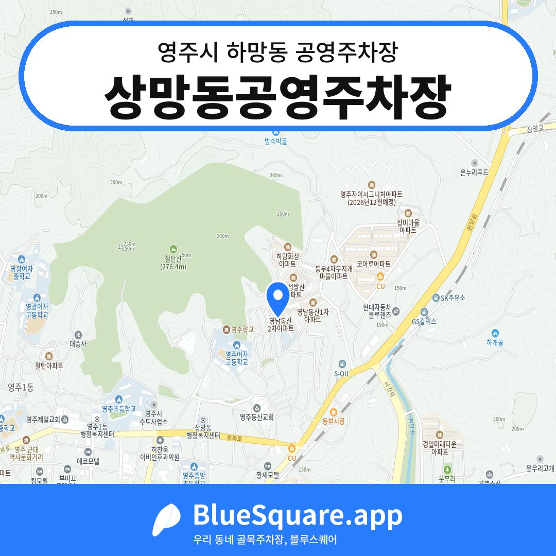 상망동공영주차장 위치 지도 — 경북 영주시 하망동 | 블루스퀘어 주차