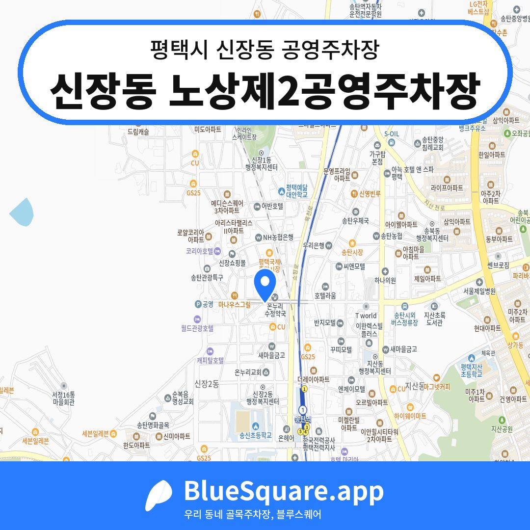신장동 노상제2공영주차장 위치 지도 — 경기 평택시 신장동 | 블루스퀘어 주차