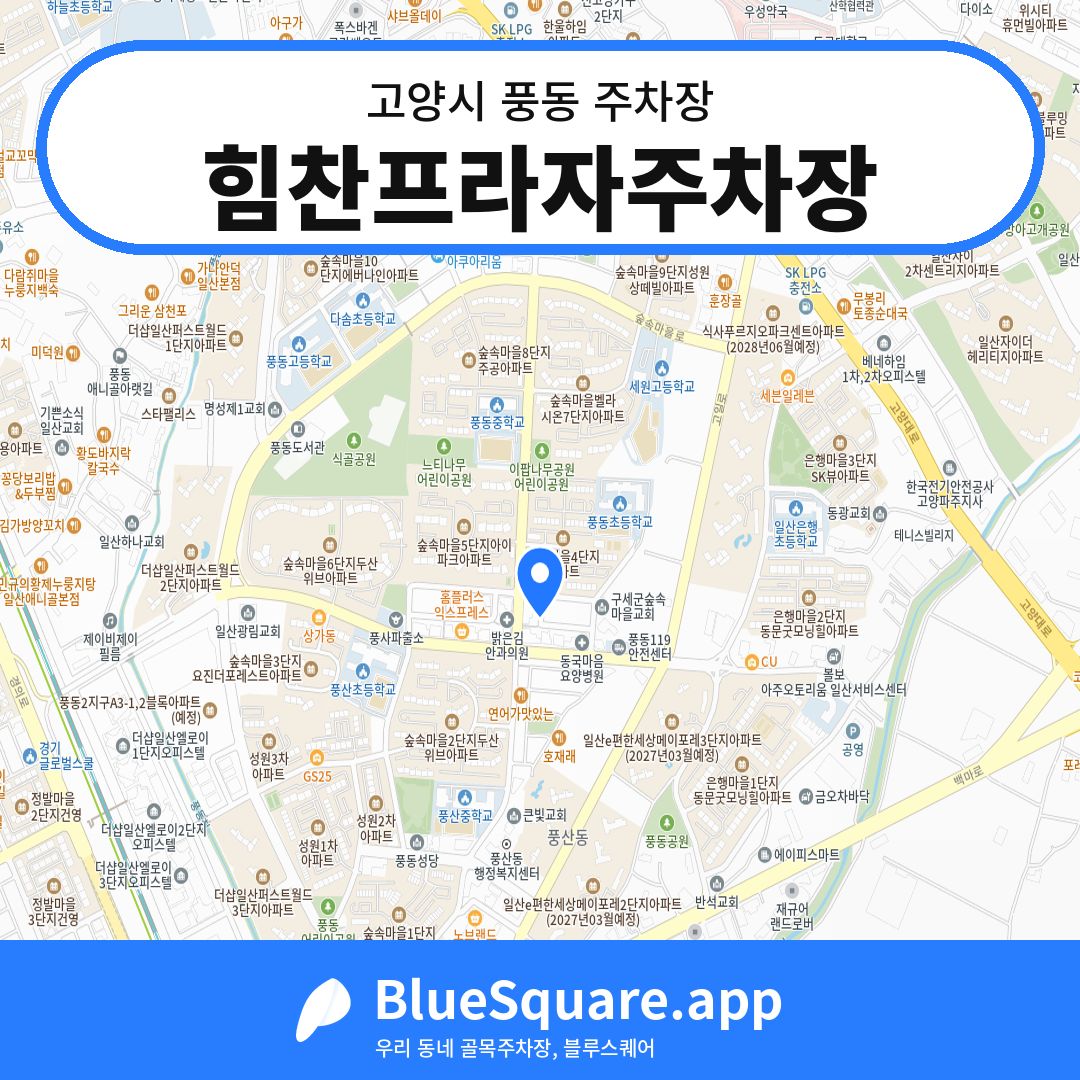 힘찬프라자주차장 위치 지도 — 경기 고양시 풍동 | 블루스퀘어 주차