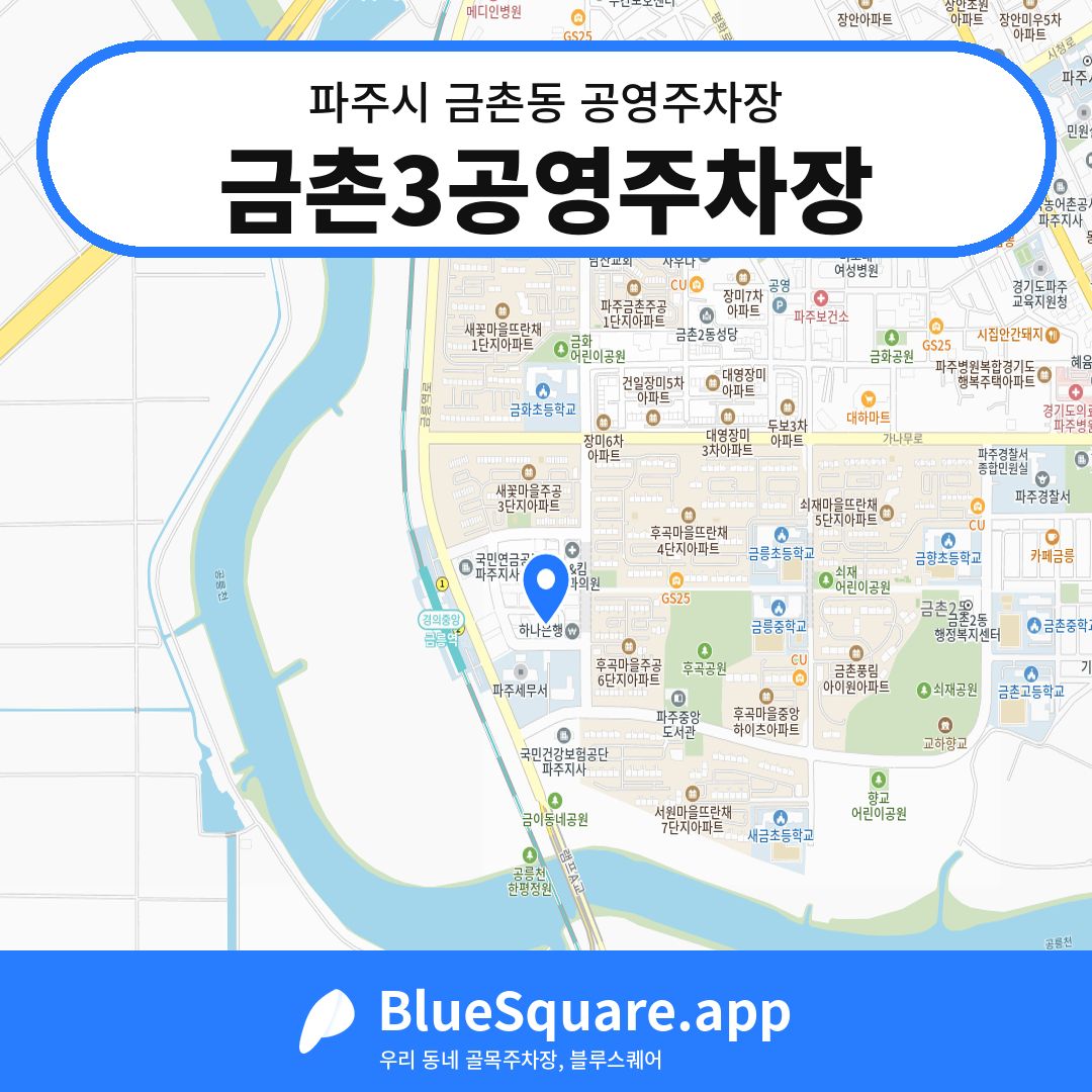 금촌3공영주차장 위치 지도 — 경기 파주시 금촌동 | 블루스퀘어 주차