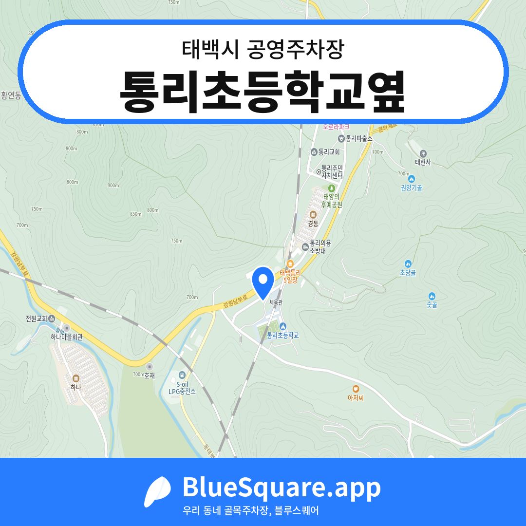 통리초등학교옆 위치 지도 — 강원 태백시 | 블루스퀘어 주차