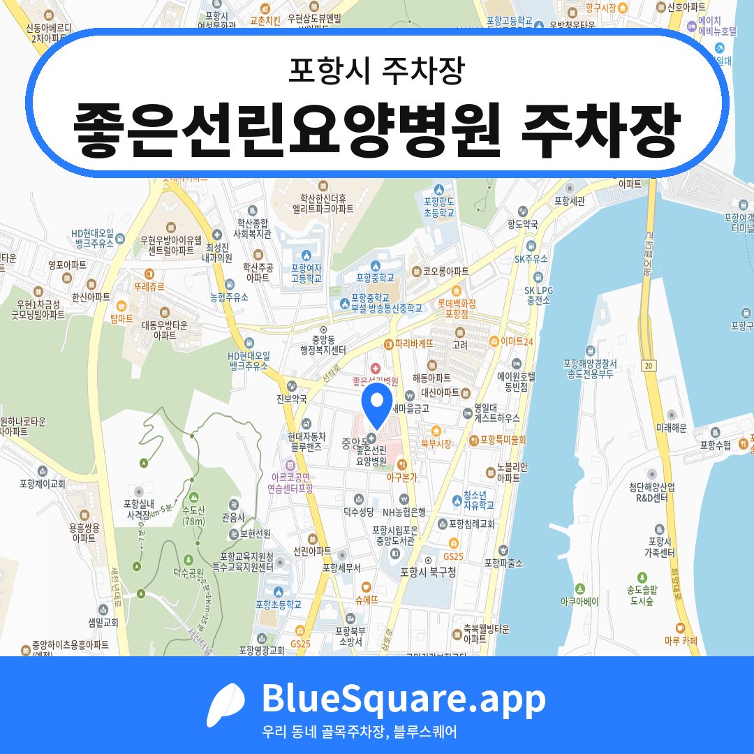 좋은선린요양병원 주차장 위치 지도 — 경북 포항시 | 블루스퀘어 주차