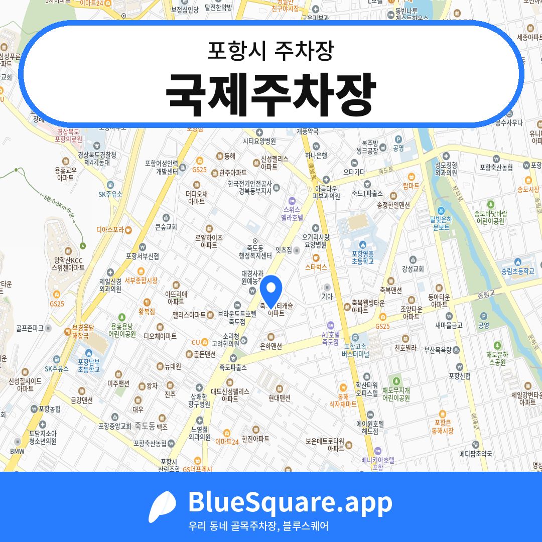 국제주차장 위치 지도 — 경북 포항시 | 블루스퀘어 주차