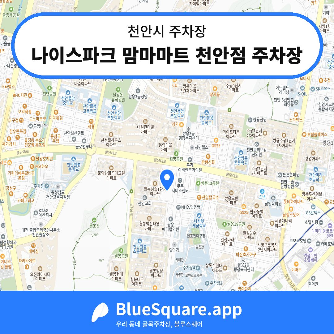 나이스파크 맘마마트 천안점 주차장 위치 지도 — 충남 천안시 | 블루스퀘어 주차
