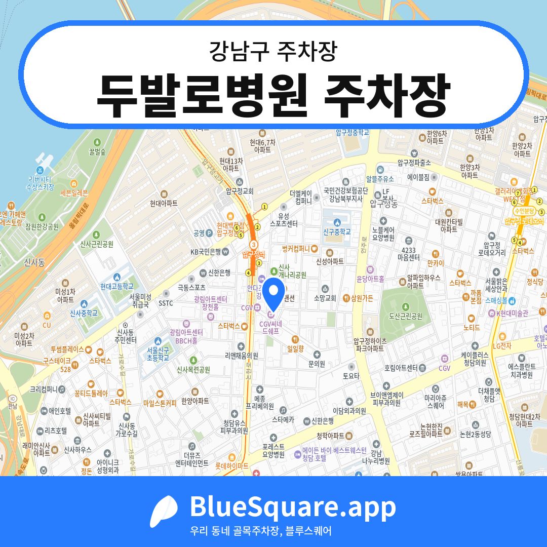 두발로병원 주차장 위치 지도 — 서울 강남구 | 블루스퀘어 주차