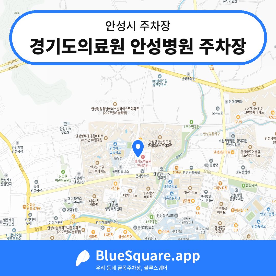 경기도의료원 안성병원 주차장 위치 지도 — 경기 안성시 | 블루스퀘어 주차