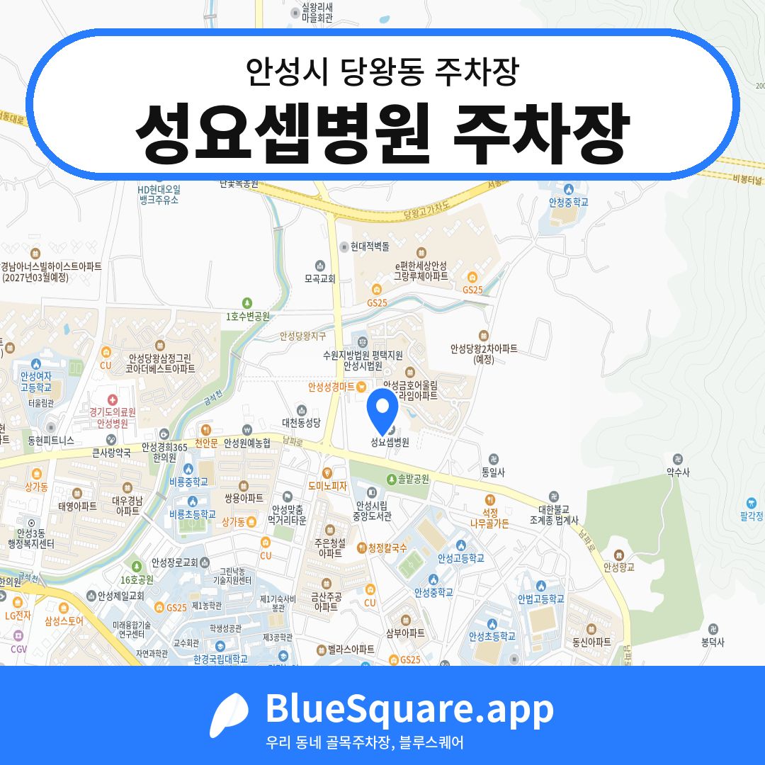 성요셉병원 주차장 위치 지도 — 경기 안성시 당왕동 | 블루스퀘어 주차