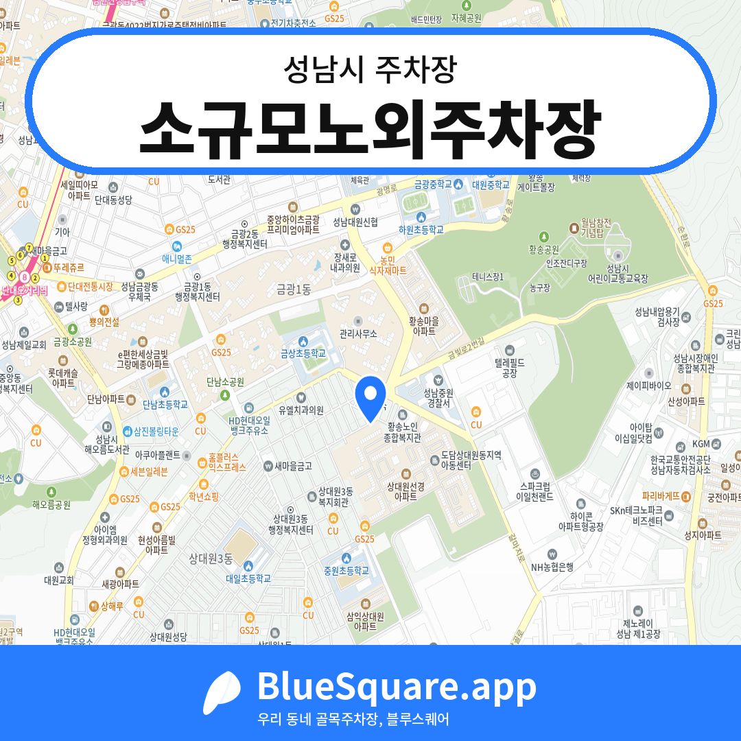 소규모노외주차장 위치 지도 — 경기 성남시 | 블루스퀘어 주차