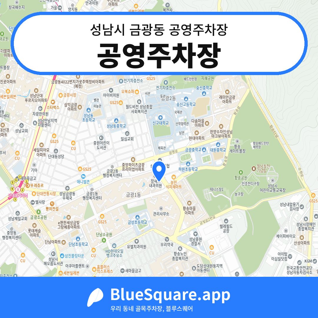 공영주차장 위치 지도 — 경기 성남시 금광동 | 블루스퀘어 주차