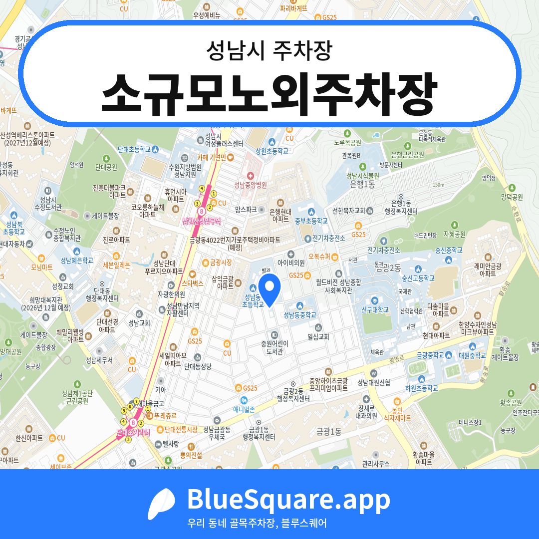 소규모노외주차장 위치 지도 — 경기 성남시 | 블루스퀘어 주차