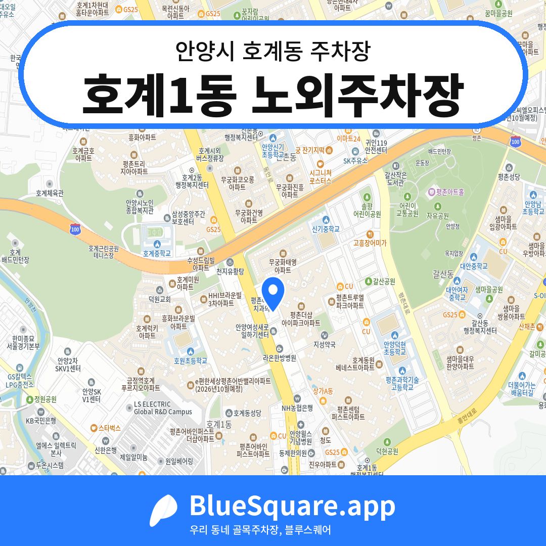 호계1동 노외주차장 위치 지도 — 경기 안양시 호계동 | 블루스퀘어 주차