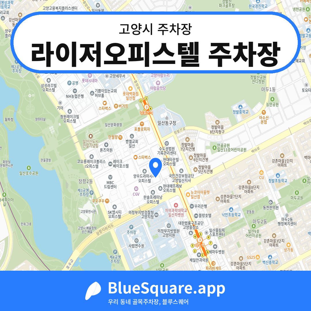 라이저오피스텔 주차장 위치 지도 — 경기 고양시 | 블루스퀘어 주차