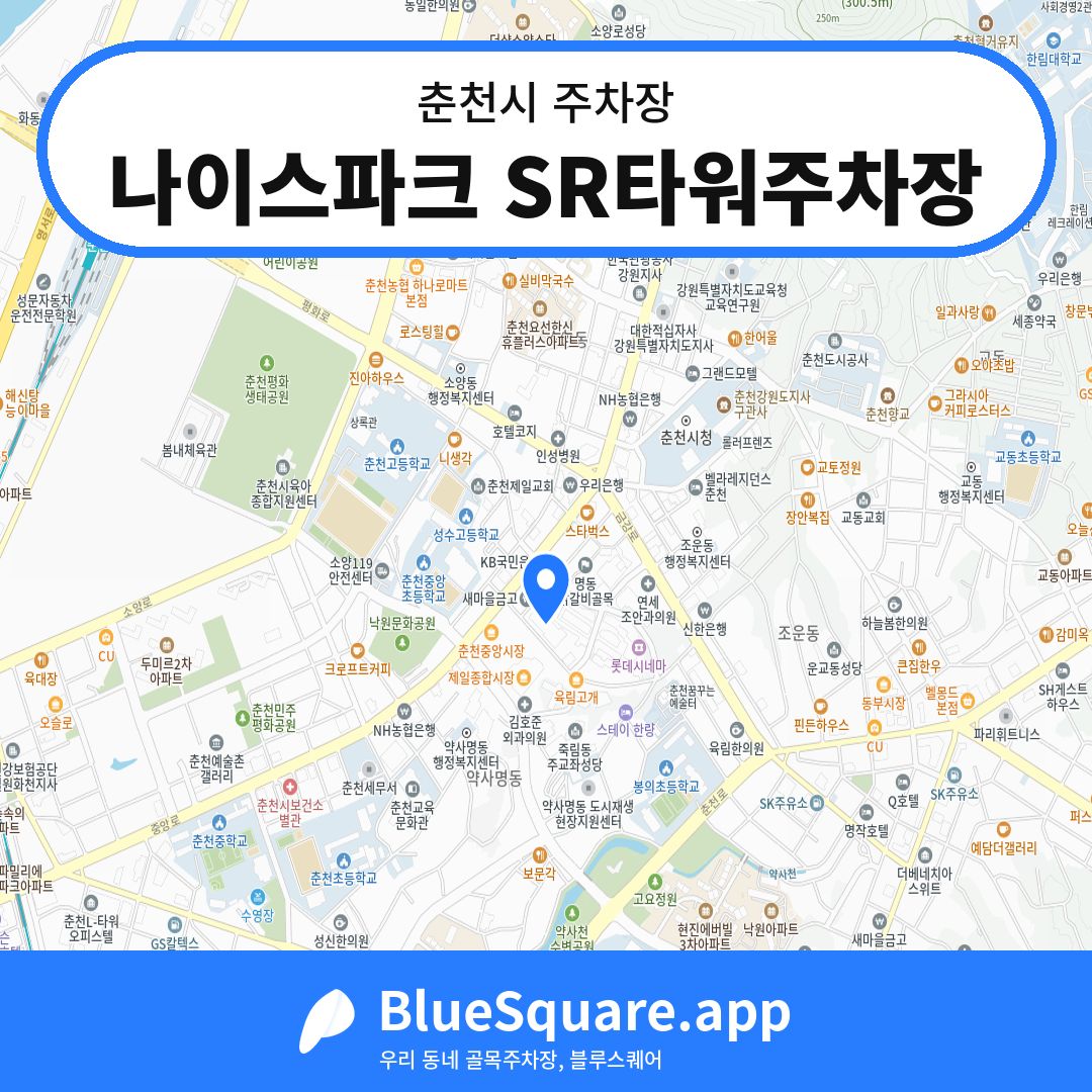 나이스파크 SR타워주차장 위치 지도 — 강원 춘천시 | 블루스퀘어 주차