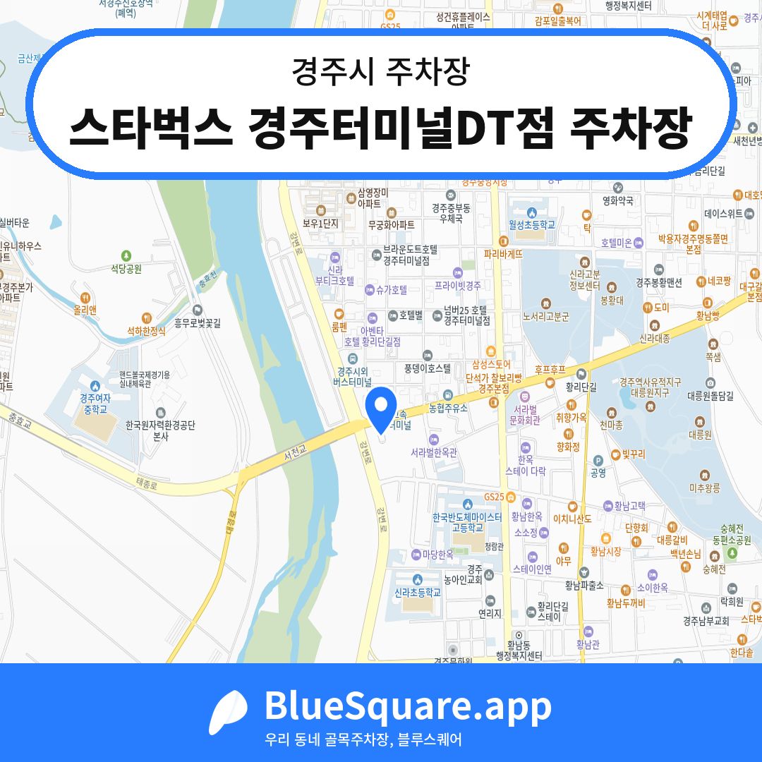 스타벅스 경주터미널DT점 주차장 위치 지도 — 경북 경주시 | 블루스퀘어 주차
