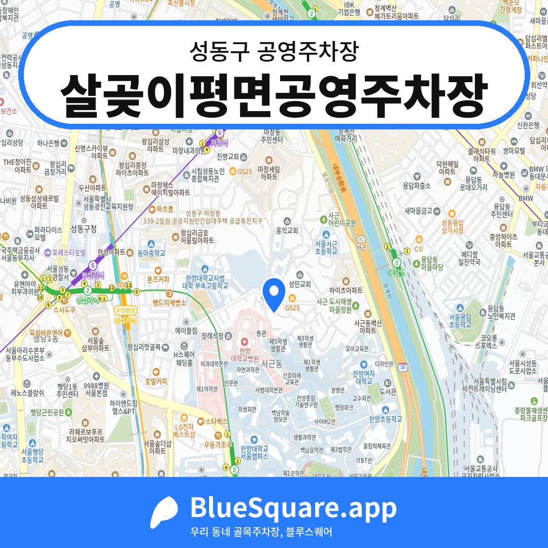 살곶이평면공영주차장 위치 지도 — 서울 성동구 | 블루스퀘어 주차