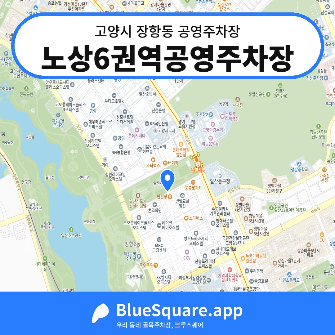 노상6권역공영주차장 위치 지도 — 경기 고양시 장항동 | 블루스퀘어 주차