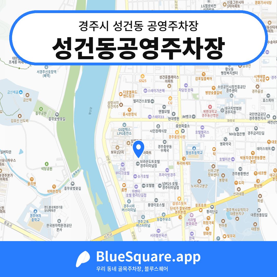 성건동공영주차장 위치 지도 — 경북 경주시 성건동 | 블루스퀘어 주차