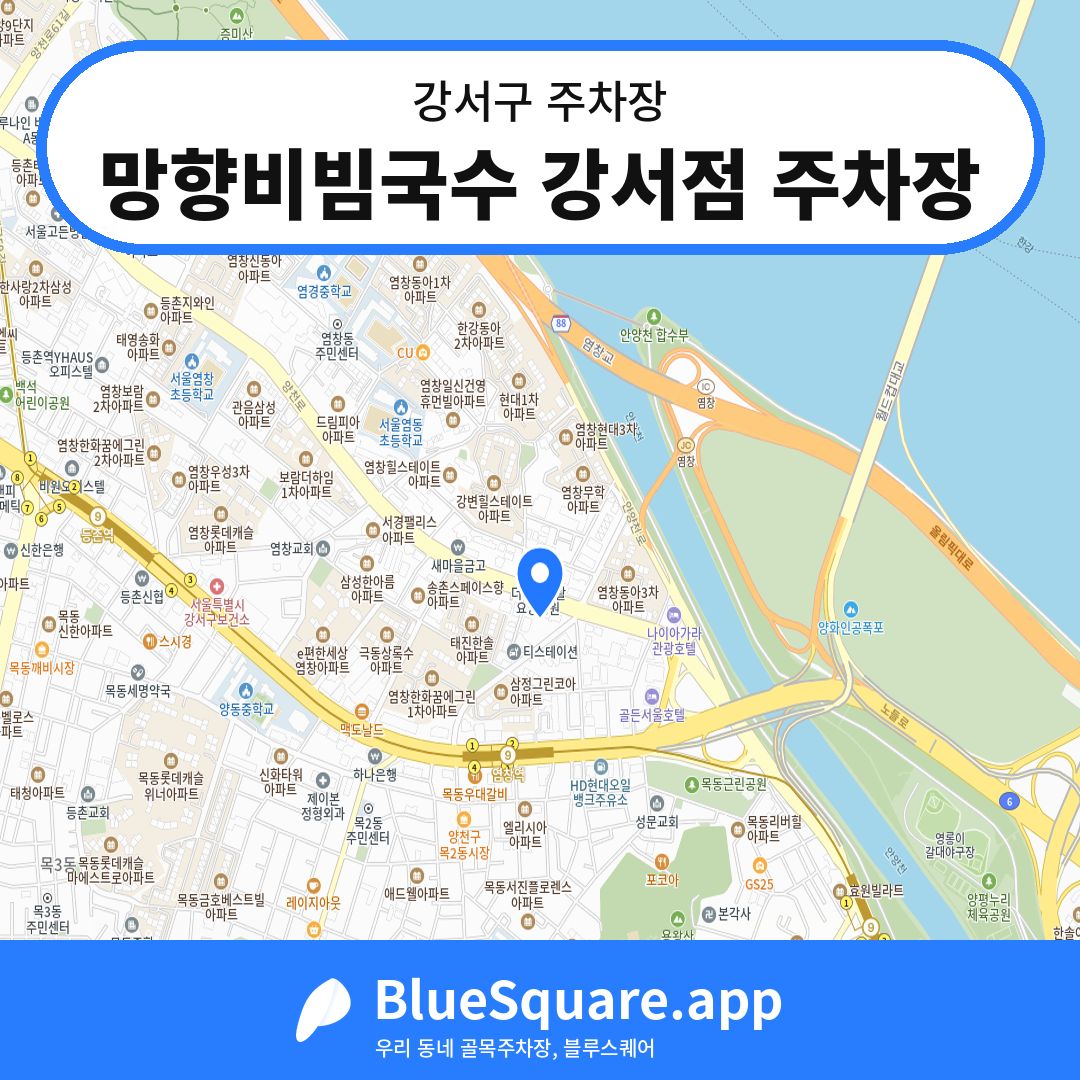 망향비빔국수 강서점 주차장 위치 지도 — 서울 강서구 | 블루스퀘어 주차