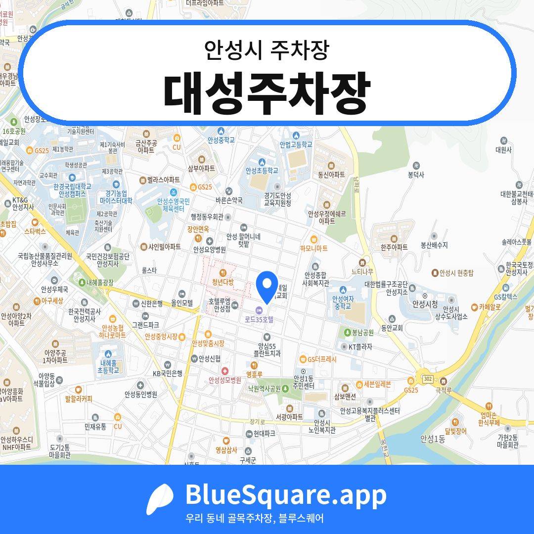 대성주차장 위치 지도 — 경기 안성시 | 블루스퀘어 주차