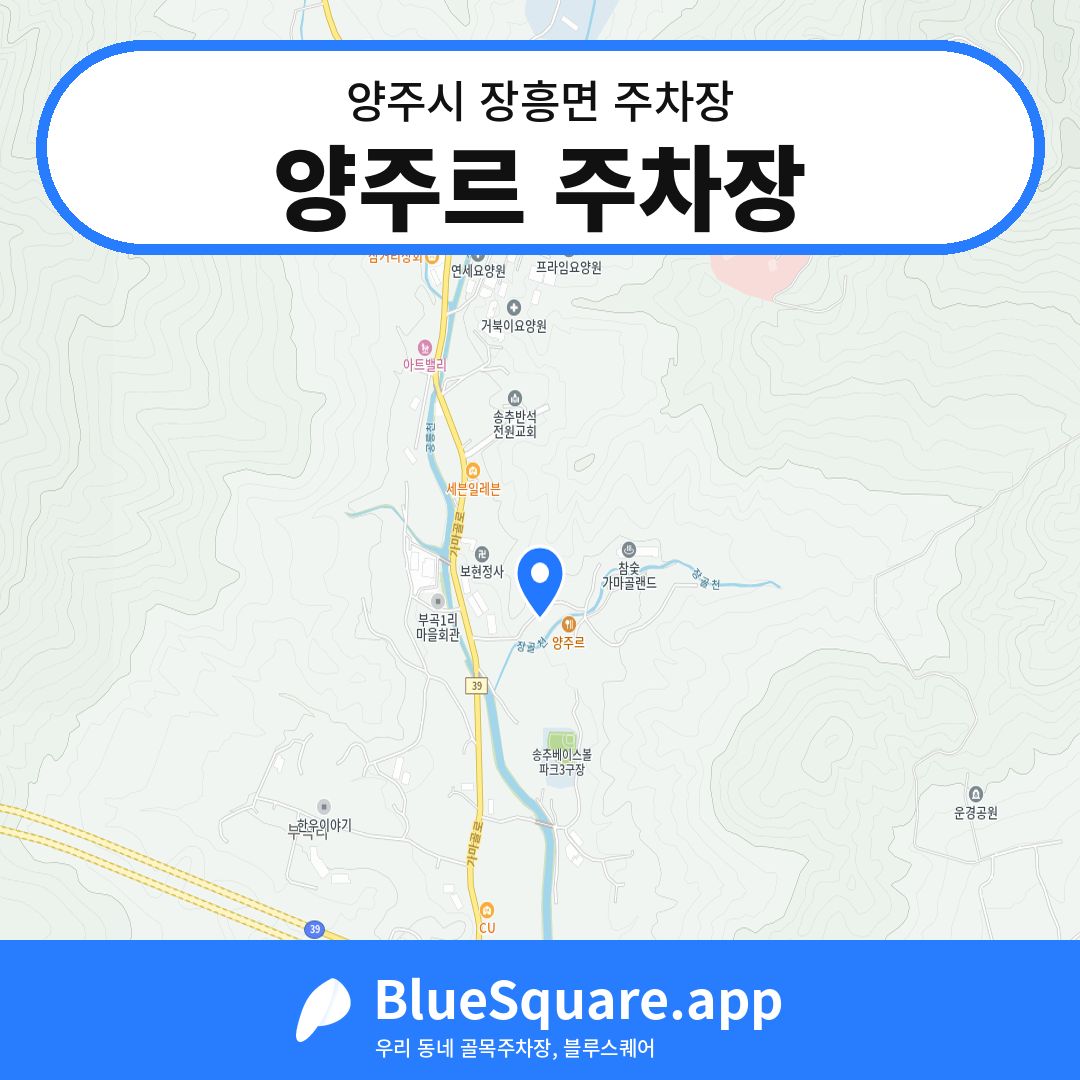 양주르 주차장 위치 지도 — 경기 양주시 장흥면 | 블루스퀘어 주차