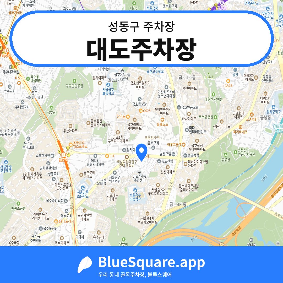대도주차장 위치 지도 — 서울 성동구 | 블루스퀘어 주차