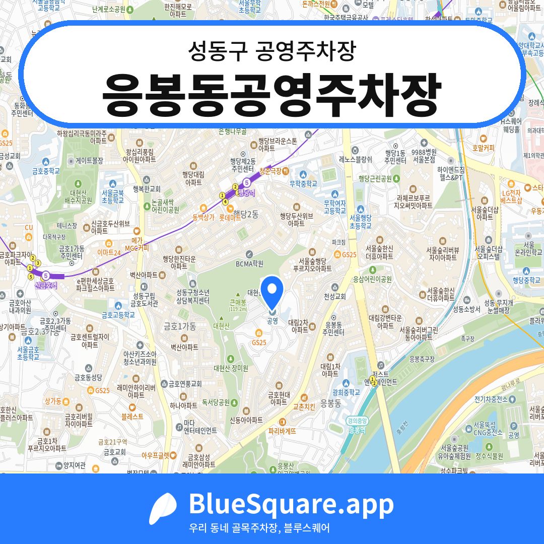 응봉동공영주차장 위치 지도 — 서울 성동구 | 블루스퀘어 주차