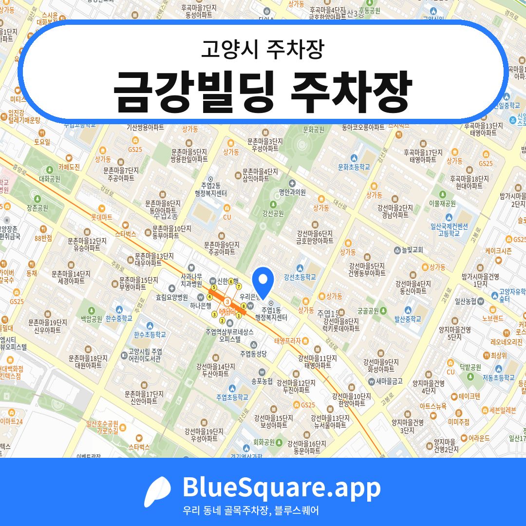 금강빌딩 주차장 위치 지도 — 경기 고양시 | 블루스퀘어 주차