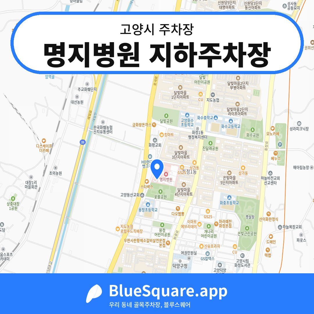 명지병원 지하주차장 위치 지도 — 경기 고양시 | 블루스퀘어 주차