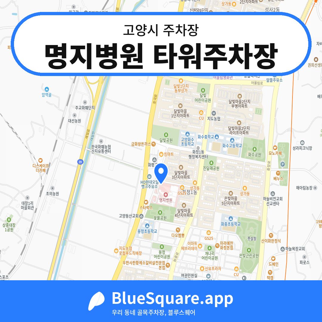 명지병원 타워주차장 위치 지도 — 경기 고양시 | 블루스퀘어 주차