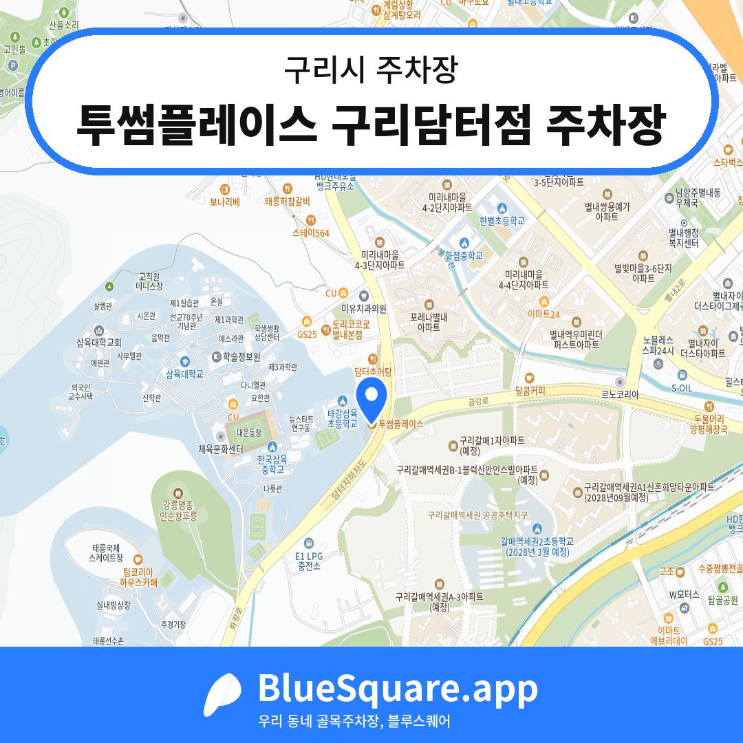 투썸플레이스 구리담터점 주차장 위치 지도 — 경기 구리시 | 블루스퀘어 주차