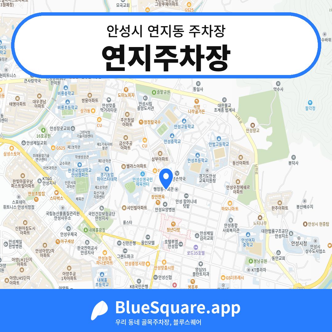 연지주차장 위치 지도 — 경기 안성시 연지동 | 블루스퀘어 주차